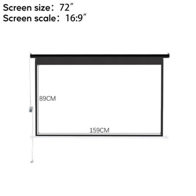 16:9 Portable Electric Motorized Projector Screen with Remote for Home Theater 72" Black - 5