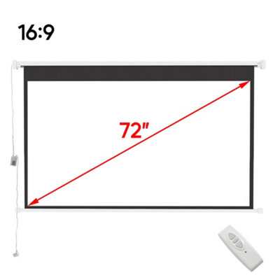 16:9 Portable Electric Motorized Projector Screen with Remote for Home Theater 72" White - 3