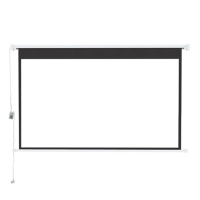 16:9 Portable Electric Motorized Projector Screen with Remote for Home Theater 72" White