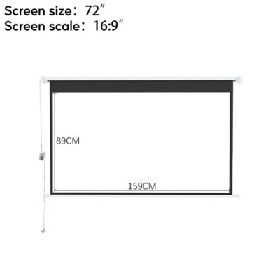 16:9 Portable Electric Motorized Projector Screen with Remote for Home Theater 72" White - 5