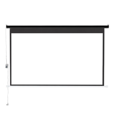 16:9 Portable Electric Motorized Projector Screen with Remote for Home Theater 84" Black