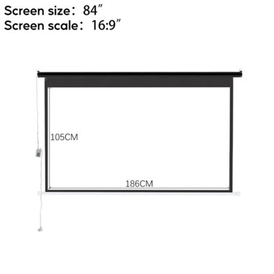 16:9 Portable Electric Motorized Projector Screen with Remote for Home Theater 84" Black - 5