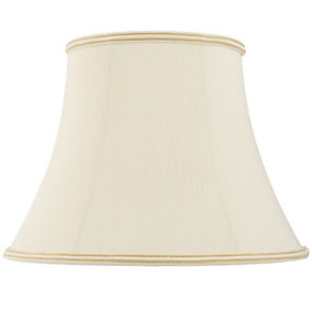 16" Bowed Oval Handmade Lamp Shade Cream Fabric Classic Table Light Bulb Cover