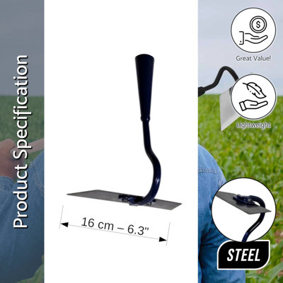 16 cm Solid Steel Swan Neck Hoe Head Garden Tool - 4