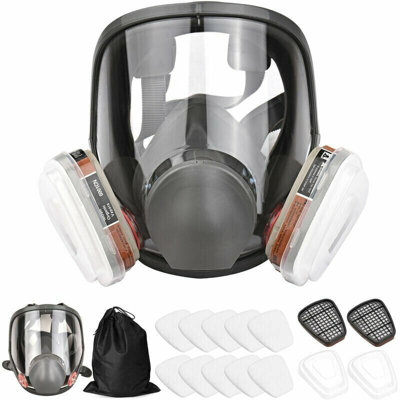 16 In 1 Full Face Mask Silicone Full Face Mask + Filter Box Cotton ...