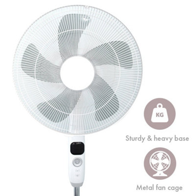 16 Inch 12 Speed Quiet Oscillating Pedestal Fan