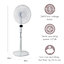 16 Inch 12 Speed Quiet Oscillating Pedestal Fan
