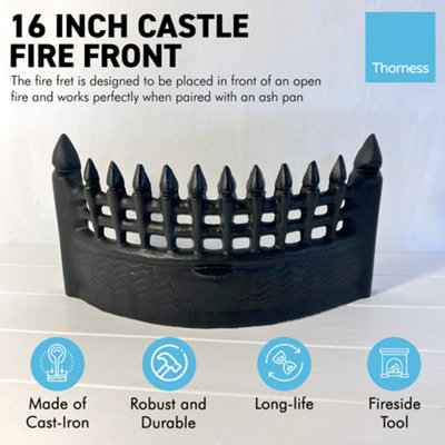 16 Inch Castle Fire Front Fret matt black Fireplace Accessory