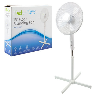16 Inch Floor Standing Fan Swing Action Multi Speed Cooling Device