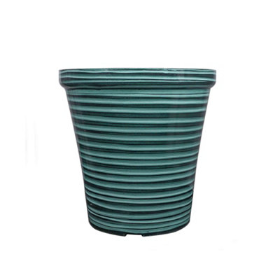 16 Inch Large Tall Striped Planter - Decorative Ribbed Plant Pot 41cm ...