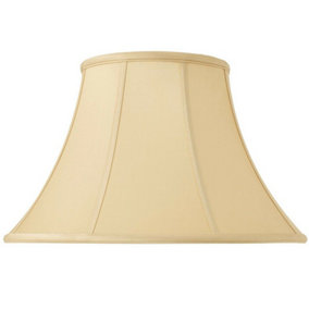 16" Inch Luxury Bowed Tapered Lamp Shade Traditional Honey Silk Fabric & White
