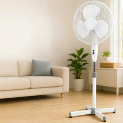 16 Inch Pedestal Cooling Fan Quiet Oscillating Adjustable Height ...