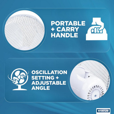 16 Inch Pedestal Fan 3 Speed Oscillating Adjustable Height Electric ...