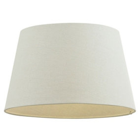 16" Inch Round Tapered Drum Lamp Shade Ivory Linen Fabric Cover Simple Elegant
