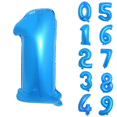 16 Inch Self-Inflating Foil Balloons 1 Number Balloons for Birthdays ...
