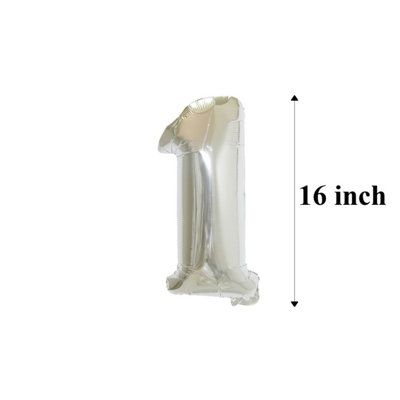 16 Inch Self-Inflating Foil Balloons 1 Number Balloons for Birthdays ...