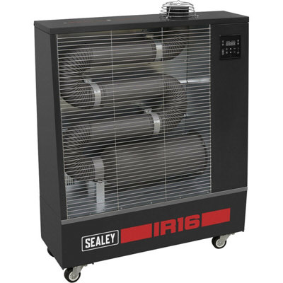 16 kW Industrial Infrared Diesel Heater - 50L Fuel Tank - Overheat Protection