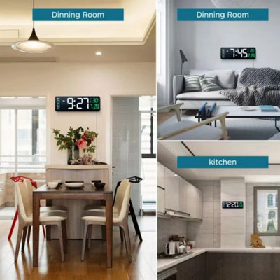 16" Large Jumbo Digital LED Wall Clock Alarm Calendar Temperature Date ...