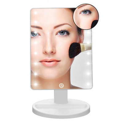 16/22 LED Touch Screen Makeup Mirror With Magnifying Rotation Vanity Mirrors (M5)(1U86)