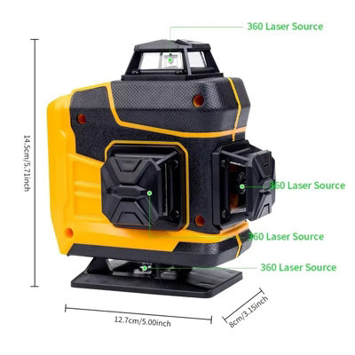 16 LINE 360 GREEN LASER LEVEL SELF-LEVELING WITH RECHARGEABLE BATTERY ...