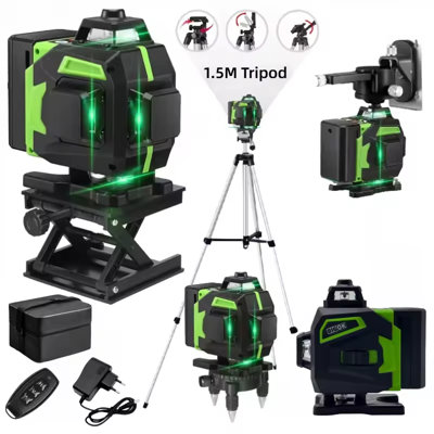 16 Line 360 Green Laser Level with 1.5m Tripod , Self Leveling ...