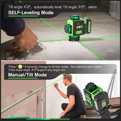 16 Lines 4D Laser Level APP Remote Control Rechargeable Self-leveling ...