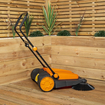 16 Litre Indoor Outdoor Twin Brush Garden Patio Floor Sweeper - 5