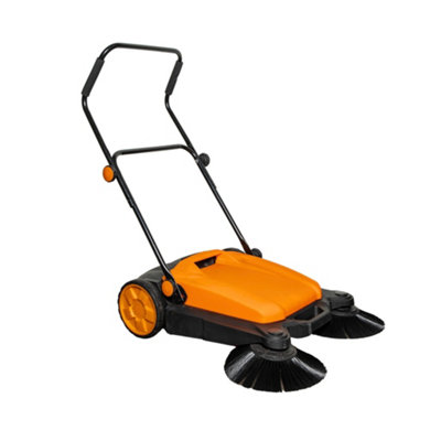 16 Litre Indoor Outdoor Twin Brush Garden Patio Floor Sweeper - 7