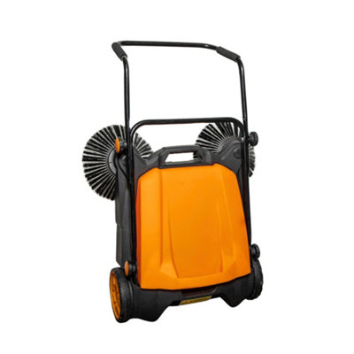 16 Litre Indoor Outdoor Twin Brush Garden Patio Floor Sweeper - 8