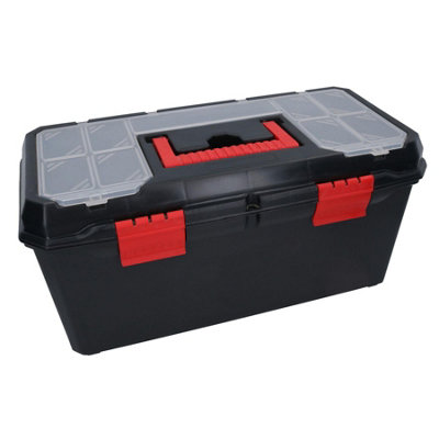 3PC PLASTIC TOOL BOX CHEST SET HANDLE TRAY & COMPARTMENT DIY STORAGE  TOOLBOX BAG