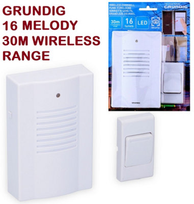 16 Melody Wireless Ring Door Bell Battery Operated 30M Range Chime IP20 LED UK Price Comparisons | Compare The Build