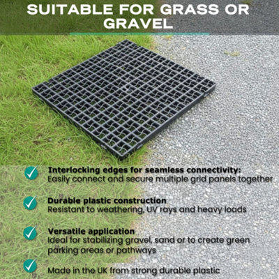 16 Pack (4m²) - Gravel Grass Grid Path Base Mat FOR Greenhouse Shed ...
