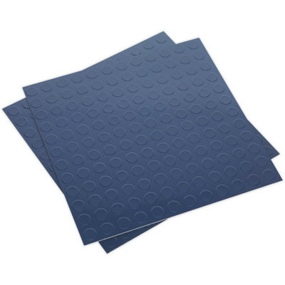 16 Pack Peel and Stick Vinyl Floor Tiles - Blue Coin Design - Easy Installation Price Comparisons | Compare The Build