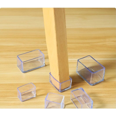 16 Pack Rectangle Silicone Chair Leg Protectors, Furniture Leg Cap, Movable Table Leg Cap, Stool Leg