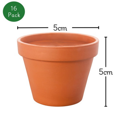 16-Pack Small Terracotta Plant Pots 5cm - Mini Clay Pots for Plants - 3