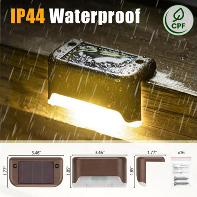 20 Pack Solar Fence Lights Outdoor – LED Step, Deck, Stairs, Railing Lights, Waterproof