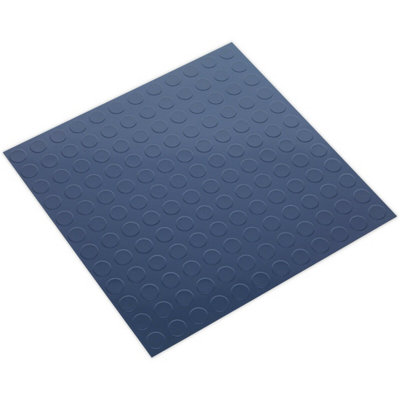 16 PACK Vinyl Floor Tile - Peel & Stick Backing - 457.2 x 457.2mm - Blue Coin