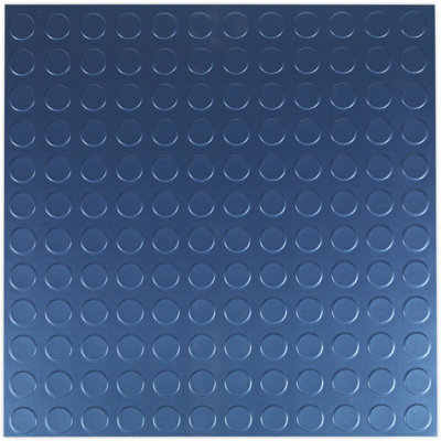 16 PACK Vinyl Floor Tile - Peel & Stick Backing - 457.2 x 457.2mm - Blue Coin - 5