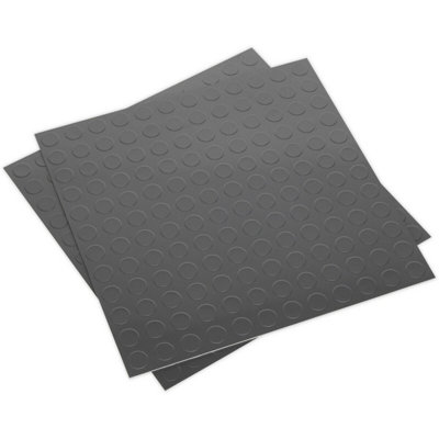 16 PACK Vinyl Floor Tile - Peel & Stick Backing - 457.2 x 457.2mm - Silver Coin