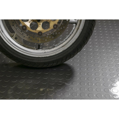 16 PACK Vinyl Floor Tile - Peel & Stick Backing - 457.2 x 457.2mm - Silver Coin - 3