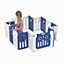 16 Panel Blue Foldable Baby Kid Playpen Safety Gate Play Yard Home Activity Center W 1790mm x D 1430mm x H 630mm