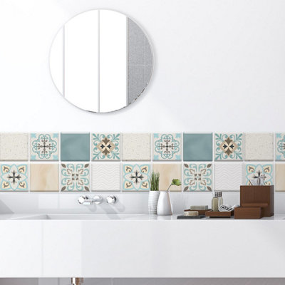 16 Pcs 15.4x15.4cm 3D Tile Stickers