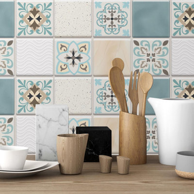 16 Pcs 15.4x15.4cm 3D Tile Stickers - 3