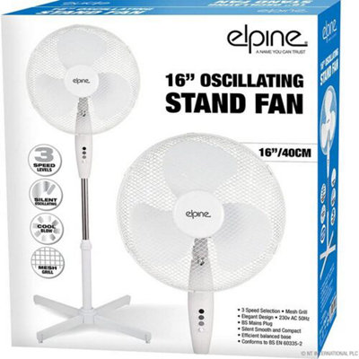 16" Pedestal Oscillating Stand Fan - Desk Mini Fans Electric Tower Standing Inch Home Office