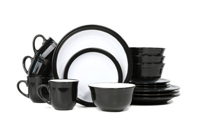 16-piece Camden Black Dinner Set