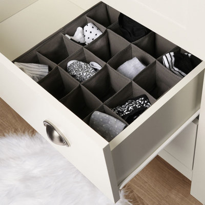 16 Pocket Underwear Storage Divider Wardrobe Sock Organiser Shelf