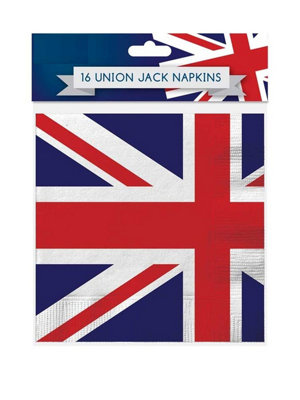 16 Union Jack Napkins Kings Coronation Party Tableware Paper Serviette 3ply