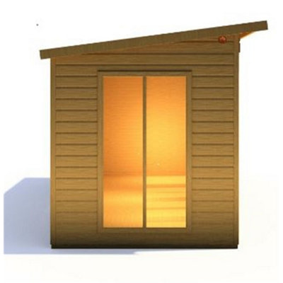 16 x 6 - Pent Summerhouse with Side Shed