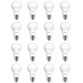 16 x Philips LED Frosted E27 Edison Screw 75w Warm White Light Bulbs Lamp 1055Lm