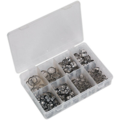 160 Piece Stainless Steel O-Clip Assortment - Single Ear - Various ...